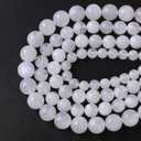 90PCS 8MM Natural Stone White Moonstone Gemstone Semi Precious Beads for Jewelry Making DIY Bracelet