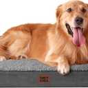 EHEYCIGA Orthopedic XL Dog Beds for Extra Large Dogs with Removable Washable Cover for Crate, Grey, 41x27