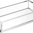 HIIMIEI Acrylic Napkin Holder Tray, 8mm Thick Acrylic Guest Towel Holder, Crystal Clear Table Cocktail Napkin Holder for Bathroom, Restaurant, Office, Commercial, Kitchen, Party (8.3*4.7")