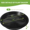OUPSAUI 5 Pack 22 Inch Plant Saucer, Plant Trays for Pots, Large Plastic Plant Saucers for Indoors, No Holes Planter Drip Tray (22 inch)