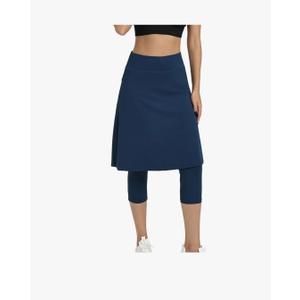 Women Athletic Knee Length Skirts with Leggings,Skorts Leggings&Skirted Capris Skorts for Women Yoga Pockets L