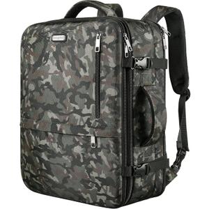 Mogplof Carry on Backpack Flight Approved, 40L Travel Backpack for Men, Extra Large Expandable Backpack Suitcase, Water Resistant Backpack Luggage for Travel Perfect Fit for 17 Inch Laptop (Camo)