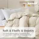 Joysoul Twin Size Down Comforter - All Season Ultra Soft Goose Down & Feather Fiber Fill, Luxury Hotel Cream Duvet Insert with Corner Tabs (68" X 88")