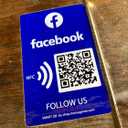 Reusable Followers and Likes Tap Sticker for Facebook - 2-Stickers Pack - QR&Tap Sticker - Follow us on Facebook Tap Sticker - iPhone&Android - Boost My Followers Sticker - Set Up at Home| MESSAGENES (2x Facebook Rectangular 3.38" x 2.16")