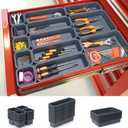KeFanta 42 Pack Tool Box Organizer Tool Tray Dividers, Rolling Tool Chest Cart Cabinet Workbench Desk Drawer Organization and Storage for Hardware, Parts, Screws, Nuts, Small Tools Organization(Grey)
