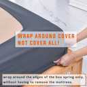 Twin Six Premium Box Spring Cover Update Bed Skirt Wrap Around Cover, Mattress Cover, King/California King/Split King, Dark Grey