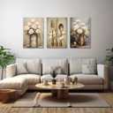 CXHOSTENT Farmhouse Kitchen Wall Art 3 Piece Rustic Flower Canvas Prints Country Tableware Pictures Wall Decor Vintage Kitchen Framed Artwork (16.00"x24.00"x3P)