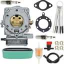 693480 499306 495181 carburetor replacement for 17.0 18.5 19.5 20 21HP Engine for Craftsman LT1000 917270821 V-Twin for Toro Lawn Mower Tractor Carb OE 693479 499306 with Gaskets and Air Filter Kit