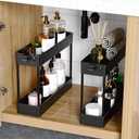 SPACEKEEPER Slim Rolling Storage Cart 4 Tier Bathroom Organizer Cart Mobile Shelving Unit Slide Out Utility Cart for Kitchen, Bthroom, Makeup, Craft, Laundry Narrow Places, Black