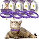 Weewooday 4 Pcs Cat Calming Collar Adjustable Pheromones Scent Relaxing Cat Collar with 2 Pendant for Puppies Reduce Stress Aggression Anxious, up to 15 Inches (Purple, Gold)