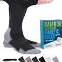 Doctor's Select Diabetic Socks for Men - 6 Pairs Non Binding Stretch Top, Bamboo Viscose Mens Diabetic Socks