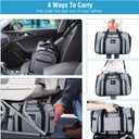 Siivton Pet Carrier Airline Approved, 4 Sides Expandable Cat Carrier Bag with Removable Fleece Pad, Large Soft Sided Pet Travel Carrier, Dog Carrier for Cats, Puppy and Small Dogs