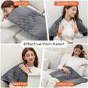 35"x20" King Size Heating Pad for Back Pain & Cramps Relief Electric Heating Pad for Body Moist&Dry Heat Pad for Neck Shoulder Heat Pad Auto Shut Off Temperature Settings Machine Washable Gray