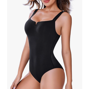 Avidlove Bodysuits for Women Square Neck Shapewear Bodysuit Sleeveless Sexy Body Suits Double Lined Tank Top Outfit L