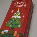 Sosation Christmas Mini Tabletop Cornhole Game Set 5" W x 10" L Mini Cornhole Board with Xmas Gift Box and 12 Coins Portable Wooden Desktop Toss Game Set for Family Christmas Party Prize Travel Home