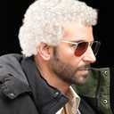 Swiking Mens Short White Afro Curly Wig for Male Guy Rocker Wig California Halloween Cosplay Costume Daily Wigs (White)