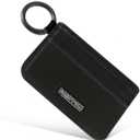 Credit Card Holder for Women, Card Holder Wallet, Card Case Wallet, Minimalist Wallet, Small Wallets with Keychian, Slim Front Pocket Wallets (Black)