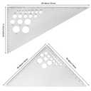 2 Pcs Aluminum Calibrated Drafting Triangle 12 Inch Engineering Scale 30/60 & 45/90 Degrees Triangle Ruler for Drafting, Design, Woodworking, Office Supplies, and Architecture