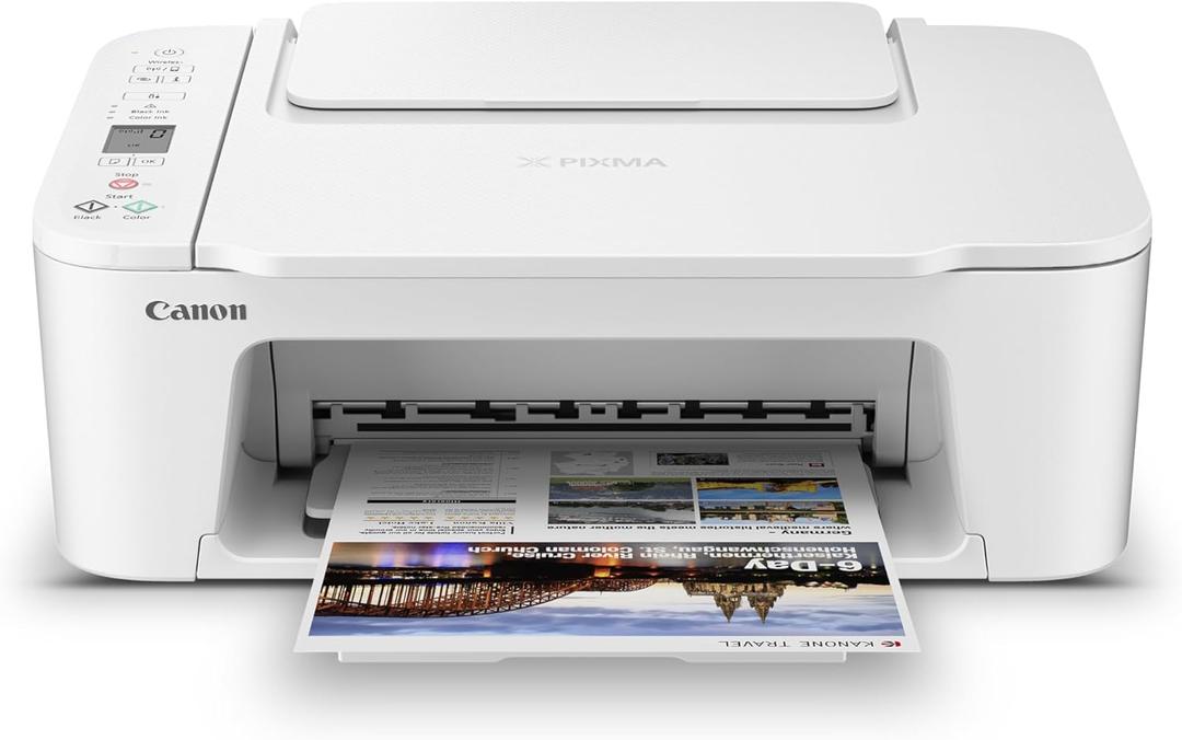 Canon PIXMA TS3720 Wireless All-in-One Printer for Basic Home Printing, White