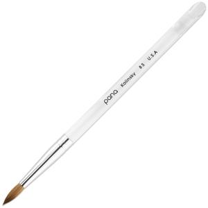 PANA Pure Kolinsky Hair Nail Brush - Round Clear Acrylic Handle (Size 8) - Nail Brush for Nail Application, Nail Extension, Manicure Pedicure Salon Beginner and Professional