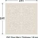 3' x 3' Beige Vinyl Floor Mat for Home, PVC Waterproof Area Mat