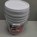 6 Pcs 2 Gallon Plastic Bucket with Lid and Handle, Large White Heavy Duty Bucket with American Flag for Home Gardening Tools Household Cleaning Baseballs Storage Container