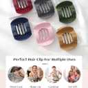 2 x 6 PCS Flat Hair Clips for Women Medium Non-slip Flat Claw Clip Strong Grip Hair Claw Clips Hair Barrettes for Women (Dark Blue+Dark Green+Khaki+Red+Light Pink+Dark Gray)