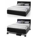 HOME IT 5 to 6-inch Super Quality Black Bed Risers, Heavy Duty Stackable Furniture Risers for College Dorm Bed Sofa Table Couch Chair 4-Pack (Black) (Square)