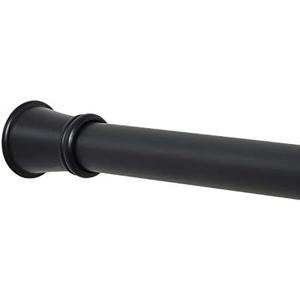 Zenna Home Tension Shower Curtain Rod, No Drill Adjustable Tension Curtain Rod for Bathroom, Rust Resistant, Easy Install Expandable Shower Curtain Rods, 28-66  Inches, Matte Black