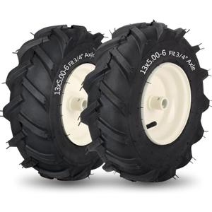GICOOL 13x5.00-6" Tiller Tire and Wheel, 3/4" Axle Size, 3-1/8" Centered Hub, Compatible with Craftsman & Troy-Bilt Tiller Replacement