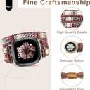 JR.DM Boho Beaded Band Women for Fitbit Versa 4/Versa 3/Sense 2/Sense Bands Natural Stone Bracelet Adjustable Handmade Braided Strap Smartwatch Replacement Wristband