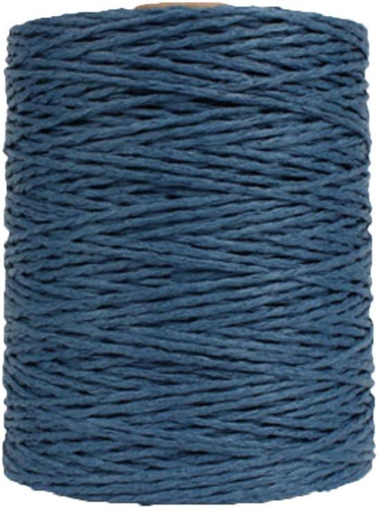 Natural Cotton Raffia Yarn Navy Blue Summer Sun Hat, Beach Bag Crochet Yarn, Rayon Knitting Materials - 280 Meters/306 Yards