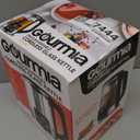 Gourmia Electric Glass Kettle – 1.7L Programmable Tea & Coffee Brewer with Digital Touch Display, 6 Presets, Removable Stainless Steel Infuser, Cordless with 360° Swivel Base, Black