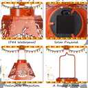 2-Pack 8.6" Halloween Solar-Powered Lanterns with Pumpkin Ghost Face Projection - Outdoor Jack-o'-Lantern Projection Lights, Waterproof Solar Stake Lights for Garden, Yard, Pathway Decor