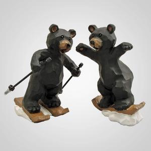 Ski and Snowboard Bears Figurine, Set of 2