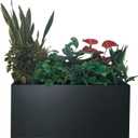 40" L x 16" W x 18" H Metal Large Rectangular Planter - Long Planter Box for Outdoor Patio/Porch Planter Boxes Outdoor Modern Design for Plants, Flowers, Garden,Spliced Flower Pot (Black)