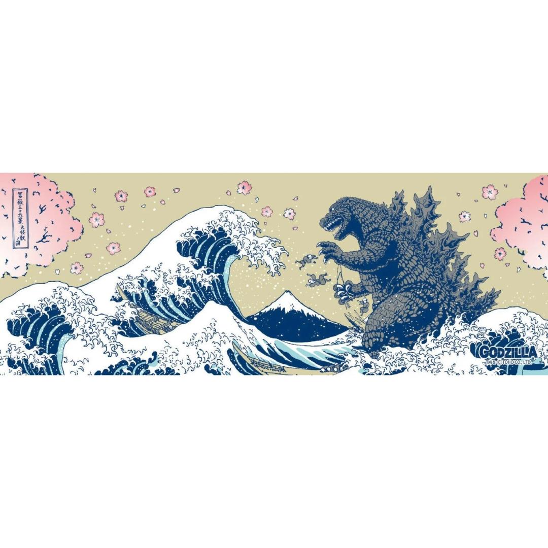 Japanese Waves Gaming Mouse Pad XL Extended Big Mousepad Large Desk Mat 31.5x11.8 Inch Non-Slip Rubber Base Abstract Keyboard Desk Pad Game