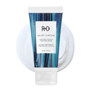 R+Co Velvet Curtain Cotton Touch Texture Balm  Lightweight Styling Balm for Frizz Control, Texture & Volume  Defines Curls & Adds Soft Hold  Hydrates Without Weight for All Hair Types  Vegan  3oz