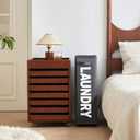 25" Slim Rolling Laundry basket on Wheels, 50L Collapsible Narrow Corner Laundry Hamper, Foldable Storage Bins, Grey