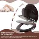 Elongated Toilet Seat Molded Wood Toilet Seat with Quietly Close and Quick Release Hinges, Easy to Install also Easy to Clean by Angol Shiold (Elongated, Dark Brown)