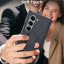 Vizvera for Galaxy Z Fold 6 Case Luxury Leather with Screen Protector 2 Pack, [Hinge Protection] Shockproof Leather Phone Case for Galaxy ZFold 6(Black)