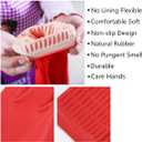 Rubber Cleaning Gloves Kitchen Dishwashing Glove 2-Pairs And Cleaning Cloth 2-Pack,Waterproof Reuseable.(Large)