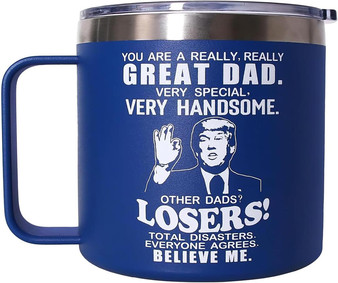 LEIOH Fathers Day Dad Gifts from Daughter Son,Birthday Gifts for Dad,Stepdad,Father-in Law,Daddy - Gift for Men Papa Grandpa Uncle -14 oz Blue Tumbler Mug