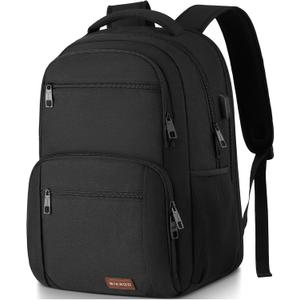Backpack for Men and Women, School Backpacks for Teen Boys Water Resistant TSA Travel Backpack with USB Charging Port, Business Anti Theft Sturdy Computer Bag Gifts Fits 15.6 Inch Laptop,Black