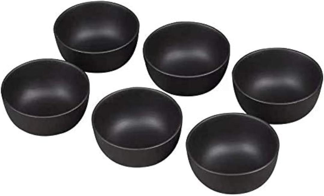 Purple Sand Mini Tea Tasting Cup Set of 6 - Kung Fu Tea Cup, Ceramic, Black