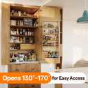 HBL' 170° Soft Close Cabinet Hinges, Wide Opening Hydraulic Cupboard Hinges for Thick Cabinet Doors, Heavy-Duty Angle Adjustable Overlay Design, 4 Pack
