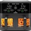 CHEFMAN 6 Quart Dual Basket Air Fryer Oven with Easy View Windows, Sync Finish, Hi-Fry, Auto Shutoff, 2 Independent 3Qt Nonstick Dishwasher Safe Frying Baskets, Digital Double Air Fryer - Black