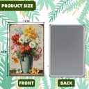 EMOHAT Brightly Colored Flowers Metal Tin Sign, Vintage Floral Wall Art for Kitchen & Home, 16x12 Inch Retro Aluminum Sign for Indoor Outdoor Office Bar Cafe