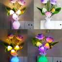 AUSAYE 4 Pack Plug in LED Night Light Sensor Rose Light, Energy Saving Lamp Dream Nightlight Rose Flower Mushroom Night Lights for Kids Adults Bedroom,Bathroom,Stairs,Kitchen,Hallway