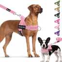 Lukovee No Pull Dog Harness & Leash Set - Heavy Duty Dog Vest Harness with Soft Padded for Medium Large Dogs, Adjustable Reflective Tactical Pet Harness for Easy Walk and Training (XL, PI)